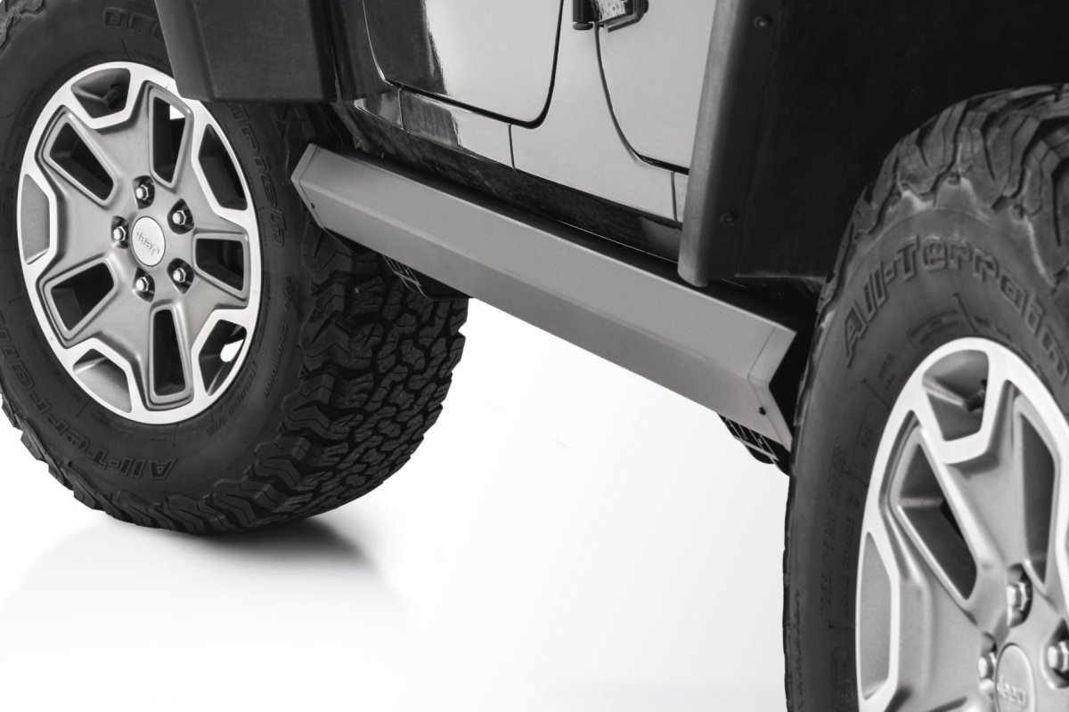 Jeep Wrangler JK Unlimited Power Running Boards - Rough Country - 6-Inch All-Season Aluminum Boards - '07-'10